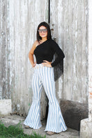 Striped Bellbottoms - Light Blue