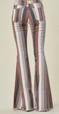 Burgundy/Gray Multi Stripe Bellbottoms