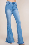 Distressed Light Denim Bellbottoms