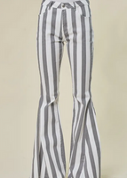 Striped Bellbottoms - Charcoal