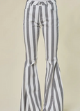 Striped Bellbottoms - Charcoal