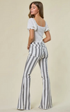 Striped Bellbottoms - Charcoal