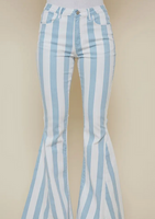 Striped Bellbottoms - Light Blue