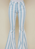 Striped Bellbottoms - Light Blue