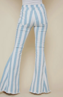 Striped Bellbottoms - Light Blue