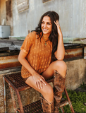 Cowtown Cutesy Mesh Top - saddle