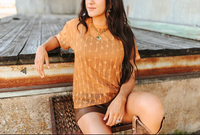 Cowtown Cutesy Mesh Top - saddle