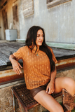 Cowtown Cutesy Mesh Top - saddle