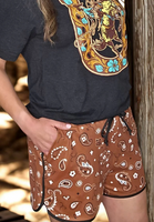 Bandana Babe Brown Shorts