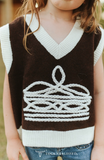 Girls Brown Boot Stitch