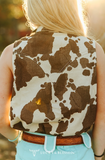 Cowhide Print Denim Shirt