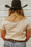 Ivory Two-Tone Button Down Shirt
