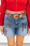 Cowpoke Embroidered Shorts