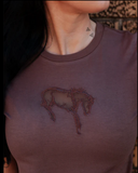 Buck Out Cutout Top *chocolate