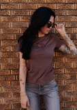 Buck Out Cutout Top *chocolate