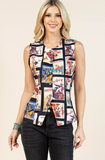 Cowboy Stamps Button Down Vest