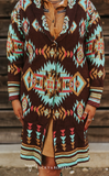 Brown & Turquoise Aztec Cardigan