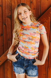 Girls Horse Print Short Sleeve