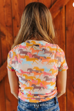 Girls Horse Print Short Sleeve