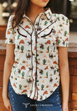 Retro Cream Desert Print Shirt