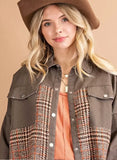 Brown Twead Combo Jacket