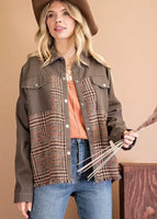 Brown Twead Combo Jacket