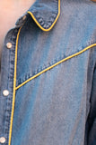 Denim Shirt with Mustard Piping