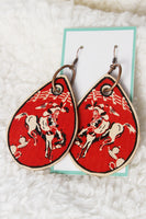 Red Bandana Cowboy Earrings