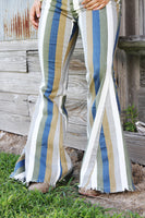 Simone Stripe Bell Bottoms Jeans