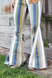 Simone Stripe Bell Bottoms Jeans