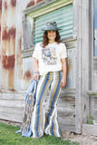 Simone Stripe Bell Bottoms Jeans