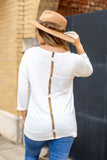 Ivory Cowhide Lace up Top