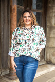Vintage print Beige Cowboy shirt