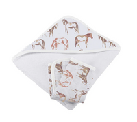 Baby Hooded Towel Set - Wild Horses