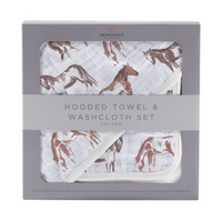 Baby Hooded Towel Set - Wild Horses