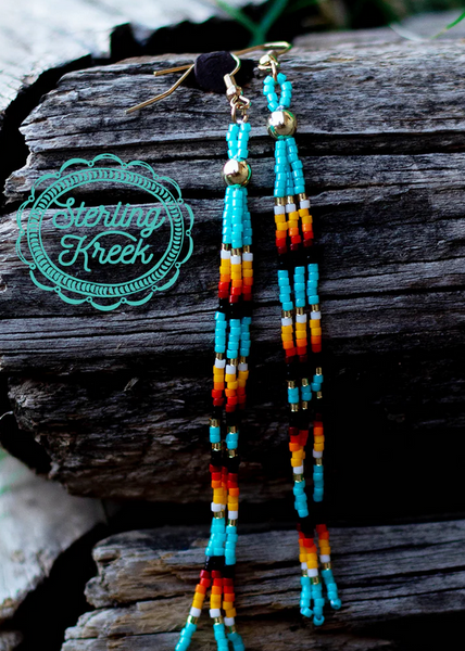 Sedona Seed Bead Earrings -Turquoise