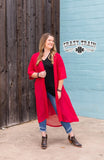 Short Round Duster Red