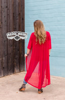 Short Round Duster Red