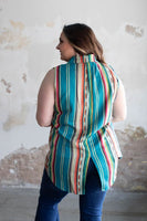 Teal Serape Top