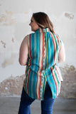 Teal Serape Top