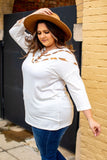 Ivory Cowhide Lace up Top