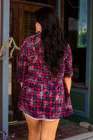 Red, White and Blue Bleached Flannel Shirt