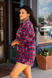 Red, White and Blue Bleached Flannel Shirt