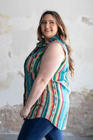 Teal Serape Top